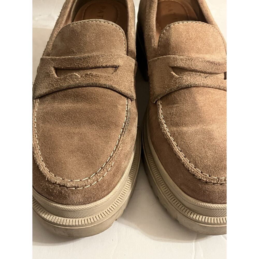 Patina Zoe Chunky Lug Loafers Platform •38.5/8.5• Taupe Beige Suede Portland - Picture 10 of 11